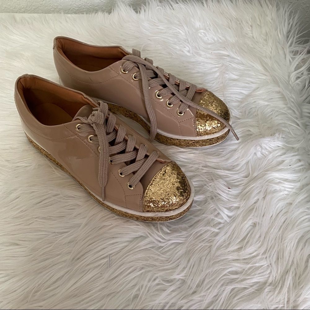 Vizzano Pink Gold Glitter Lace-Up Sneakers 8